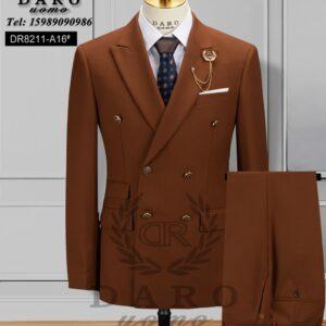 Daro Uomo Brown Double-Breasted Suit