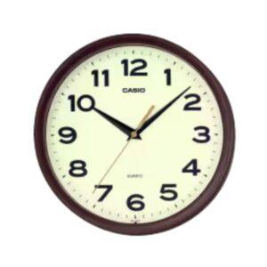 Casio IQ-151-5DF Brown Resin ROUND WALL CLOCK