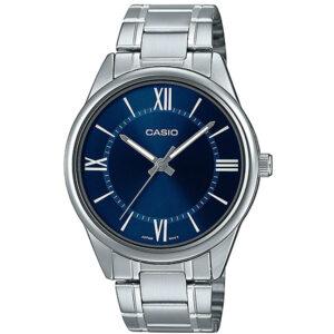Casio MTP-V005D-2B5UDF Men's Blue Dial Triple-Fold Clasp Bracelet Small Watch