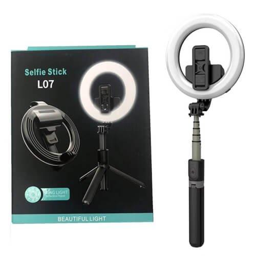Selfie Stick L07 5-inch Tripod with Ring Light
